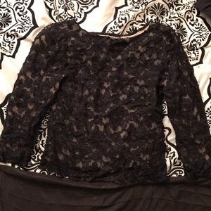 Black and Beige long sleeve top